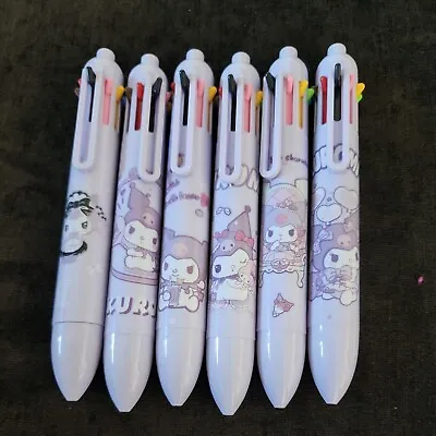 (6) Kawaii Cute KUROMI Multi Color Pen Retractable Ballpoint Pen Writing🌸 • $20