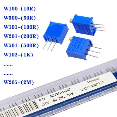 10pcs 3296W Multiturn Variable Resistors Potentiometer Preset Trimmer Pot • $2.59