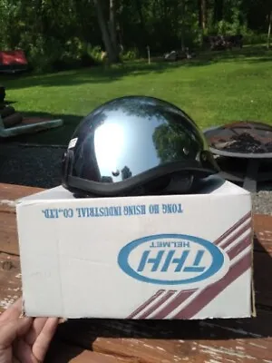 THH T-67 Half Shell Scooter Cruiser Street Bike Motorcycle Helmet Chrome Size Sm • $38.89