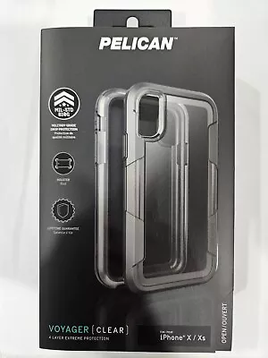 Pelican Voyager Case For Apple IPhone X & IPhone Xs With Holster - Grey/Clear • $9.95