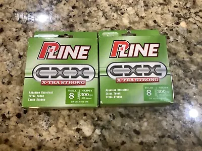 P-Line CXX X-Tra Strong Fishing Line Moss Green 8lb Test Line   300 Yds LOT OF 2 • $19.99