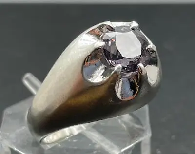 2.135 Ct Natural Purple Spinel  .925 Sterling Silver Mens Claw Ring Sz 10 8+gr • $145