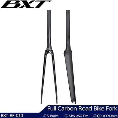 $46.79 • Buy T800 Carbon Fiber Road Bike Rigid Forks V Brake 700C Road Cycling Bicycles Forks