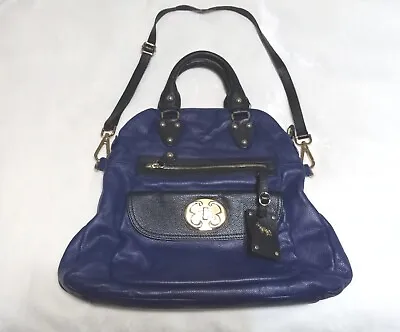 $54.99 • Buy Emma Fox Purple Leather Fold Over Satchel Hobo Handbag Shoulder Bag