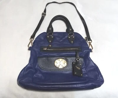 $54.99 • Buy Emma Fox Purple Leather Fold Over Satchel Hobo Handbag Shoulder Bag