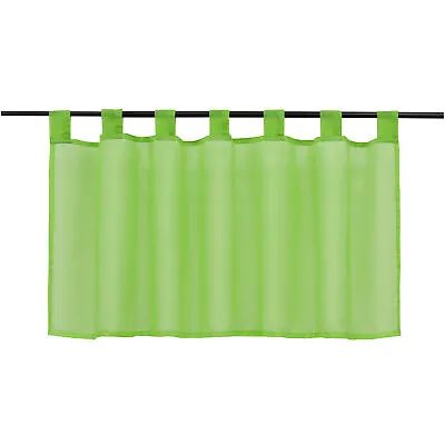 Cafe Curtains Kitchen Solid Short Valance Home Window Drape Sheer Tab Top Voile • £10.59