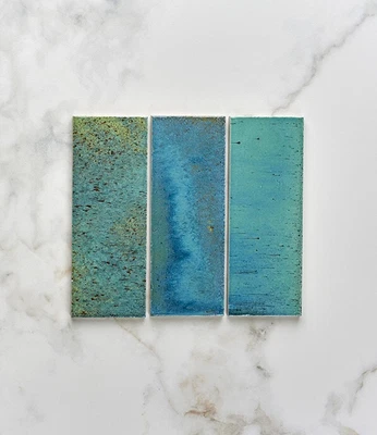 £85 • Buy Blue Brick Tiles - Ca Pietra Pottery Ocean Blue – Stunning