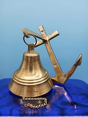 Vintage Wall Hanging Brass Anchor Ship Bell • $32.99