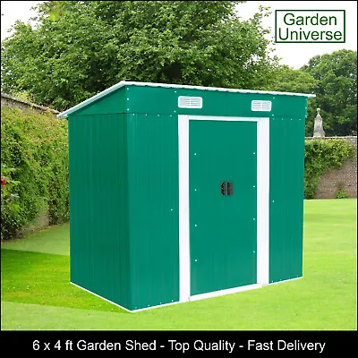 £169.99 • Buy Garden Shed Metal Storage Green Garden Universe 6' X 4' Inc Base Frame GSP6-4GR