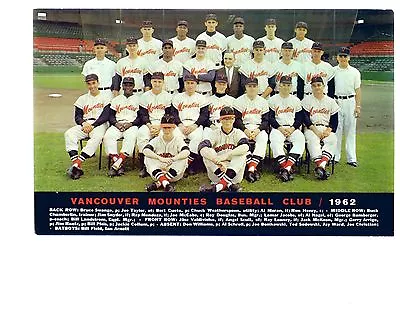 1962 VANCOUVER MOUNTIES  BASEBALL TEAM 8x10  PHOTO CANADA COMBINED SHIPPING • $5.95