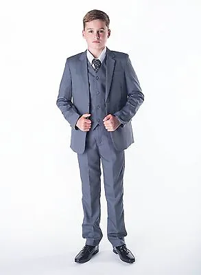 Boys Suits 5 Piece Wedding Suit Prom Page Boy Baby Formal Party 3 Colours • £34.99