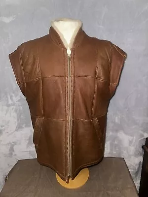 Men’s  Genuine Original Shearling Vest Large Vintage EUC • $59