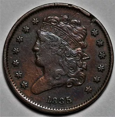 1835 Classic Head Half Cent - Damage - US 1/2c Copper Penny Coin - L44 • $105.99