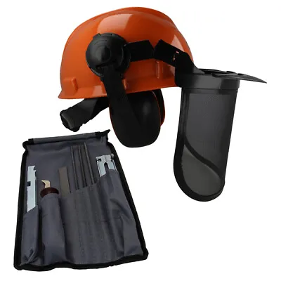Chainsaw Protection Helmet & File Saw Chain Sharpening Kit Suits All Users • £32.99