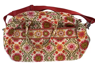 Vera Bradley Pink Red Large Travel Weekender Duffel Bag In Folkloric • $32.84