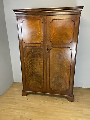 C19th Flame Mahogany Channel Islands Double Wardrobe • £1175