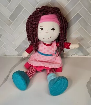 HABA Clara Plush Doll Red Auburn Yarn Hair Freckles Pink Dress Blue Shoes 13 In • $29.95