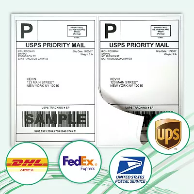 1100 Shipping Labels 8.5x5.5 Self Adhesive Half Sheet Shipping Labels 1000 + 100 • $36.99