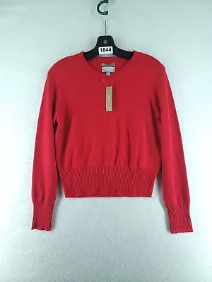 J. Crew Womens Cashmere Shrunken Crewneck Sweater - Classic Red Nwt Size Small • $49.95