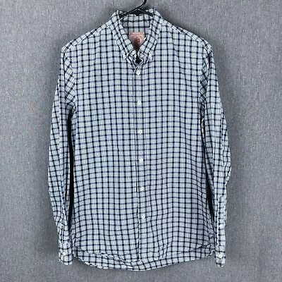 J Press Shirt Mens Medium Blue Plaid Oxford Long Sleeve Trunk Club Cotton • $24.99