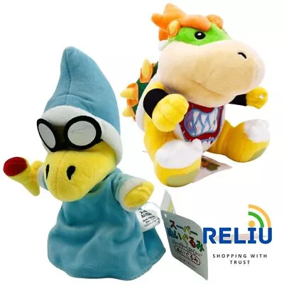 2pcs Super Mario Bros Bowser Jr. Koopa & Magikoopa Kamek Plush Doll Stuffed Toy • $35.19