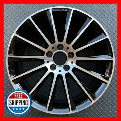 MERCEDES 2015-2020 C300 AMG Factory OEM Wheel 19  REAR Rim 85375 Black/CNC #R • $977.03