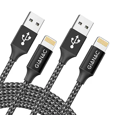 GIANAC IPhone Charger Cable Lightning Cable [2Pack 1.8M/6.6FT] MFi-Certified • £4.67