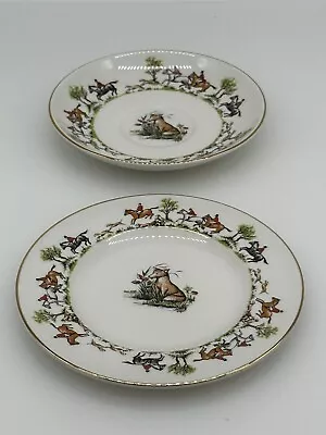 Tally Ho Pattern Towle Saucer & Bread Plate  Maddock England  Fox Hunt- Lot Of 2 • $20