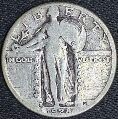 1928-S Standing Liberty Silver Quarter - Good. Free Shipping! • $7.95