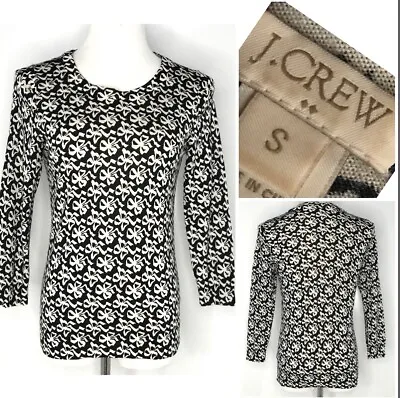 J Crew Factory Charley Sweater In Ribbon Bow Womens Size S Merino Wool Black • $14.97