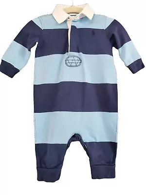 Ralph Lauren Baby Romper Stripped - Blue - 3 Months • £20