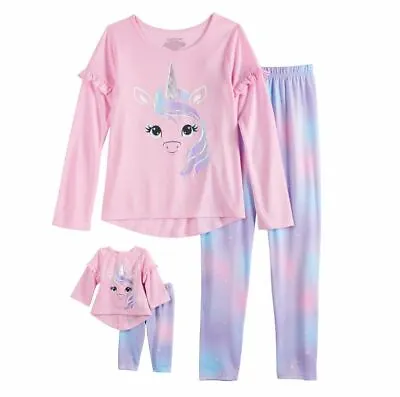 Girl 4 And 18  Doll Matching Unicorn Galaxy Pajamas Outfit Fit American Girl • $24.99