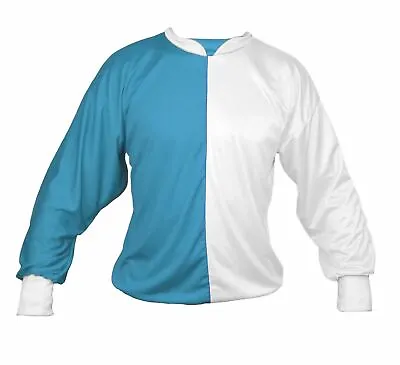 Adults Unisex Turquoise & White Jockey Shirt ONLY - One Size Fancy Dress • £12.55