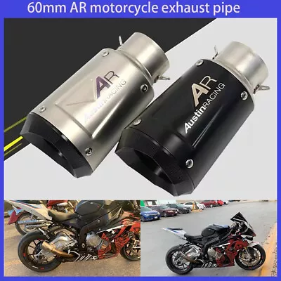 60mm Motorcycle GP Racing Tail Exhaust Escape Muffler For R1 R6 CBR1000R GSXR100 • $160.71