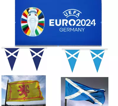 Scotland Lion & Sky Navy Blue Euro 2024 Saltire Cross Flags & Bunting • £5.95
