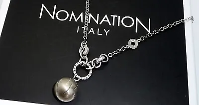 Nomination Italy Sterling Silver Crystal Set Necklace With Ball Drop • £35