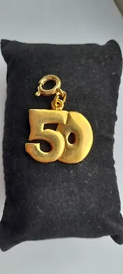 Charm Gold Tone 50th Birthday Or Anniversary (AU8) • £1.99