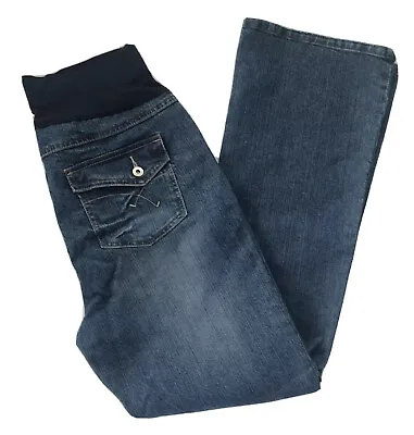 OH Baby By Motherhood Women L Large Boot Leg Stretch Pants Full Cover Jeans • £28.95