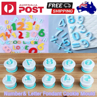 New 26 Alphabet Number Letter Fondant Icing Cutter Set Mould Cake Decorating Au • $19.85