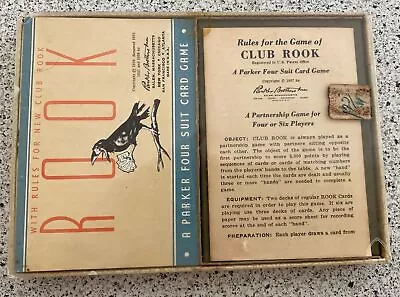 Vintage Parker Brothers Rook Card Game 50’s With Guides And Instructions • $19.95