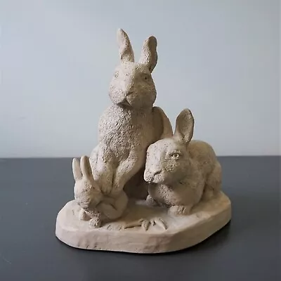 Austin Sculpture 3 Rabbits  All Ears  Signed Merry Scotland 1985 Vintage READ • $40