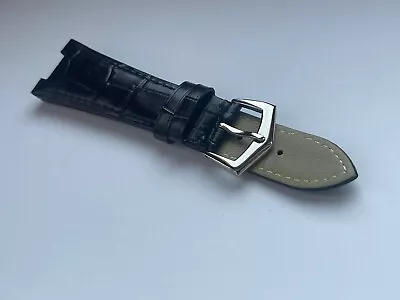 25mm Black Croc Leather Strap For PP NAUTILUS 5712G/R/A 5980R/AR/A 5726A Watches • $49.79