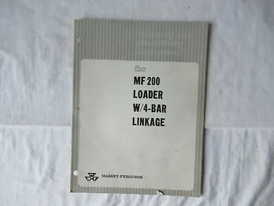 Massey Ferguson MF200 Loader Assembly Pre-delivery Instruction Manual • $14.99