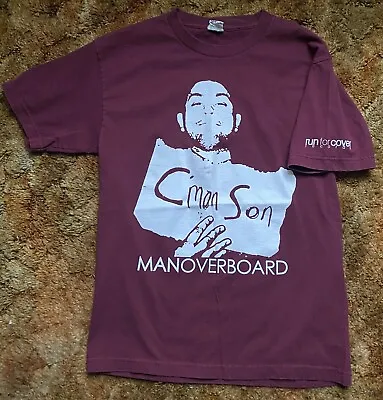 Man Overboard C'mon Son Run For Cover Records Medium Maroon Graphic Band Tshirt • $0.99