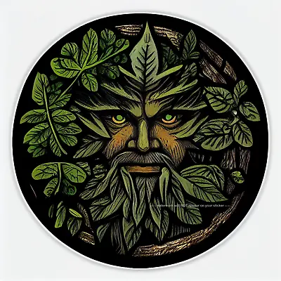 Green Man Pagan Holly King Wiccan Druid 75x75mm Vinyl Sticker  #9161 • £2.99