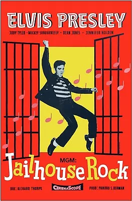 1957 Jailhouse Rock Movie Poster Print Elvis Presley Vince Everett Peggy 🎙⭐👑🍿 • $7.87