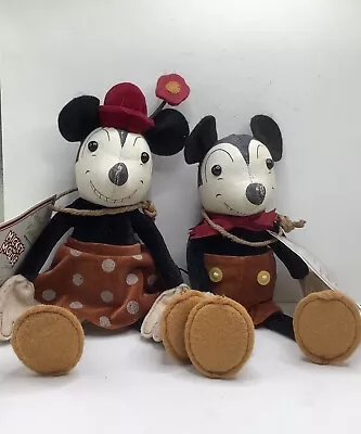 RARE Schylling 2001 Mickey & Minnie Mouse 10” Retro Toy Collection Dolls  Disney • $55