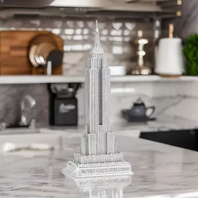 Empire State Building Statue - 13 Inch Silver Metal - Decor - Souvenir • $79.99