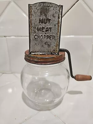 Vintage Glass Nut Meat Chopper Grinder-CUTE • $24.99