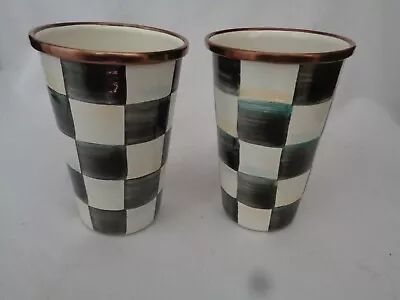 MacKenzie Childs Black And White Courtly Check 2 Glasses • $55